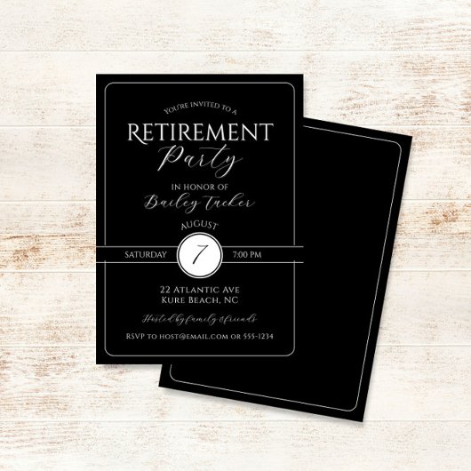 Elegantes Schwarz-Weiß-Party Einladung