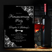 Elegantes Schwarz-Weiß-Party Einladung