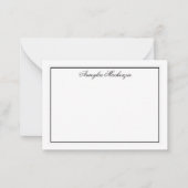 Elegantes Schwarz-Weiß-Personalisiert Mitteilungskarte (Vorderseite)