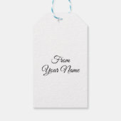 Elegantes Schwarz-Weiß-Personalisiertes Weihnachte Geschenkanhänger (Rückseite)