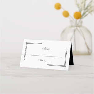 Elegantes Schwarz & Weiß Platzkarte