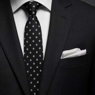 Elegantes Schwarz-Weiß-Polka-Punkt-Jacquard nahtlo Krawatte