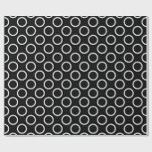 Elegantes Schwarz-Weiß-Polka-Punktmuster Geschenkpapier (Flach)