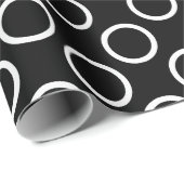 Elegantes Schwarz-Weiß-Polka-Punktmuster Geschenkpapier (Rolleneckpunkt)