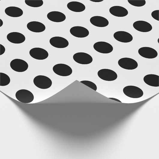 Elegantes Schwarz-Weiß-Polka-Punktmuster Geschenkpapier (Ecke)