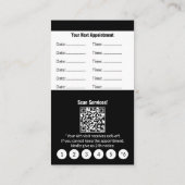 Elegantes Schwarz/Weiß Portrait Format Loyalität & Terminkarte (Rückseite)