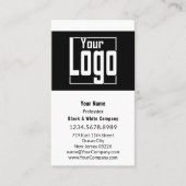 Elegantes Schwarz/Weiß Portrait Format Loyalität & Terminkarte (Vorderseite)