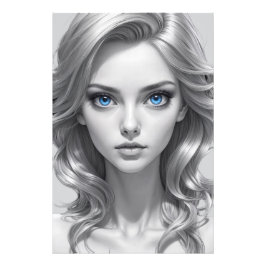 Elegantes Schwarz-Weiß-Portrait Kunst, Dichtung un Fotodruck