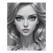 Elegantes Schwarz-Weiß-Portrait Kunst, Dichtung un Poster (Vorderseite)