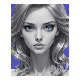 Elegantes Schwarz-Weiß-Portrait Kunst, Dichtung un Poster