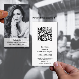 Elegantes Schwarz-Weiß-Portrait Visitenkarte