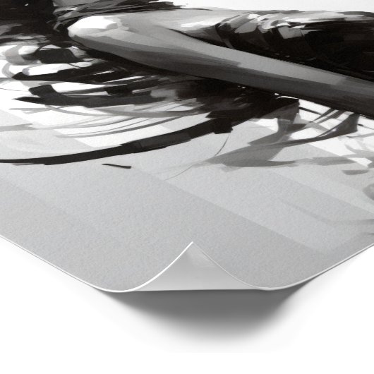 Elegantes Schwarz-Weiß-Poster - Intricate D Poster (Ecke)