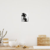 Elegantes Schwarz-Weiß-Poster - Intricate D Poster (Küche)