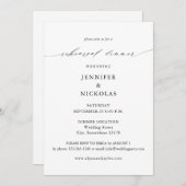 Elegantes Schwarz-Weiß-Probe-Dinner Einladung (Vorne/Hinten)