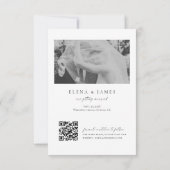 Elegantes Schwarz-Weiß-QR-Code-Monogramm Hochzeit Save The Date (Rückseite)