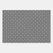 Elegantes Schwarz-Weiß-Quarrefolienmuster Weihnach Geschenkpapier Set (Vorderseite 3)