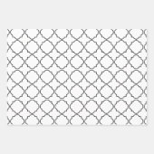 Elegantes Schwarz-Weiß-Quarrefolienmuster Weihnach Geschenkpapier Set (Vorderseite 2)