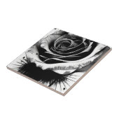 Elegantes Schwarz-Weiß-Rose Fliese (Seite)
