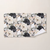 Elegantes Schwarz-Weiß-Rose Handtuchhandtuch Set (Handtuch)