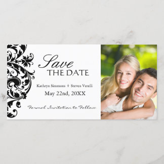 Elegantes Schwarz/Weiß Save the Date