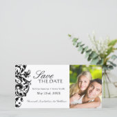 Elegantes Schwarz/Weiß Save the Date (Stehend Vorderseite)