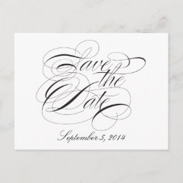 Elegantes Schwarz/Weiß Save the Date Ankündigungspostkarte