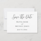Elegantes Schwarz-Weiß Save-the-Date Save The Date (Vorderseite)