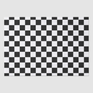 Elegantes Schwarz-Weiß-Schachbrettmuster Seidenpapier