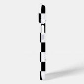 Elegantes Schwarz-Weiß-Schachmuster Case-Mate iPhone Hülle (Rückseite / Links)