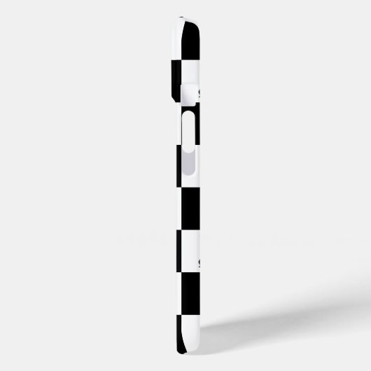 Elegantes Schwarz-Weiß-Schachmuster Case-Mate iPhone Hülle (Rückseite / Links)