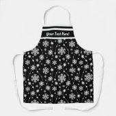 Elegantes Schwarz-Weiß-Schneeflockenmuster Schürze (Vorderseite)