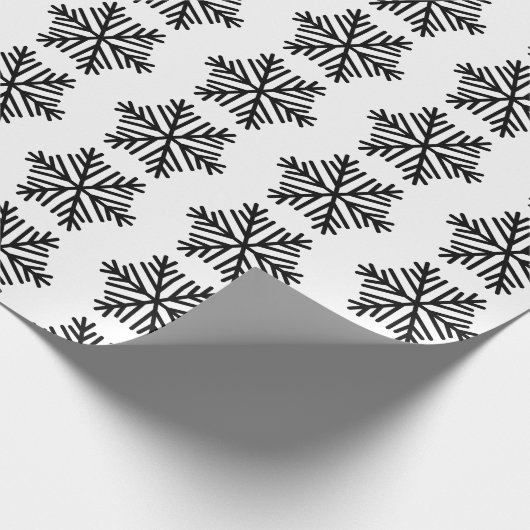 Elegantes Schwarz-Weiß-Schneeflottpapier Geschenkpapier (Ecke)