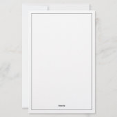 Elegantes Schwarz-Weiß-Schrift-Monogramm Briefpapier (Rückseite)