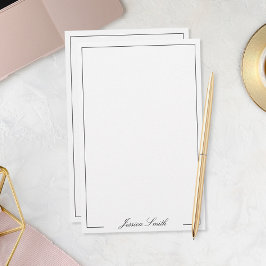 Elegantes Schwarz-Weiß-Schrift-Monogramm Briefpapier