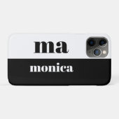 Elegantes Schwarz-Weiß-Schriftmonogramm Anfangsbuc Case-Mate iPhone Hülle (Rückseite (Horizontal))