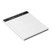 Elegantes Schwarz-Weiß-Script-Ein-Spalten-Checklis Notizblock (angewinkelt)