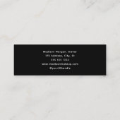 Elegantes Schwarz-Weiß-Script-Foto-Make-up Mini Visitenkarte (Rückseite)