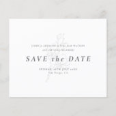 Elegantes Schwarz-Weiß-Script-Foto Save the Date (Rückseite)