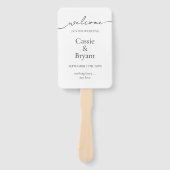 Elegantes Schwarz-Weiß-Script-Hochzeitsprogramm Fächer (Vorderseite)