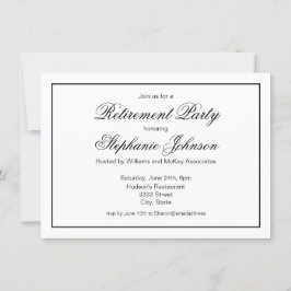 Elegantes Schwarz-Weiß-Script-Party für die Alters Einladung