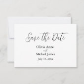 Elegantes Schwarz-Weiß-Script 'Save The Date' Save The Date (Vorderseite)