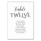 Elegantes Schwarz-Weiß-Seekarte Tischnummer (Vorderseite)