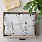 Elegantes Schwarz-Weiß-Signaturskript Seidenpapier (Geschenk)