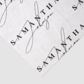 Elegantes Schwarz-Weiß-Signaturskript Seidenpapier (Ausschnitt)