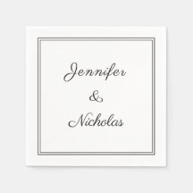 Elegantes Schwarz-Weiß-Skript-Hochzeit