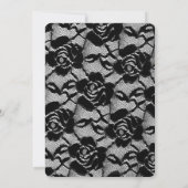 Elegantes Schwarz/Weiß Spitze Sweet 16 Masquerade Einladung (Rückseite)