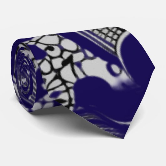 Elegantes Schwarz-Weiß-Spitzentyp Krawatte (Gerollt)