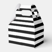 Elegantes Schwarz-Weiß-Stripteppichchen Geschenkschachtel (Rückseite)