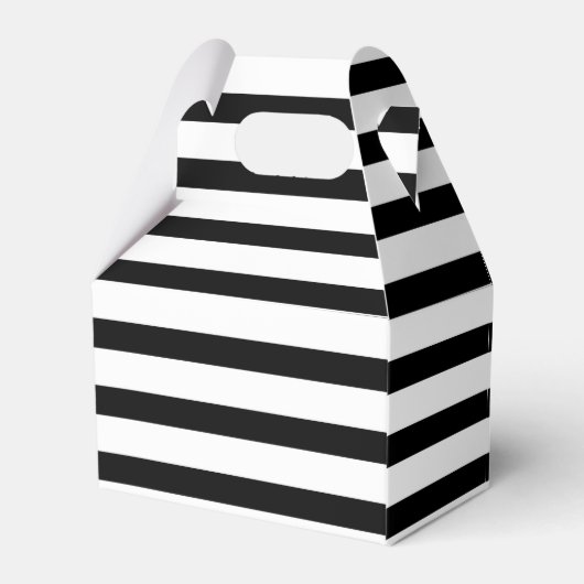 Elegantes Schwarz-Weiß-Stripteppichchen Geschenkschachtel (Rückseite)