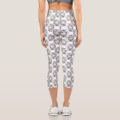 Elegantes Schwarz-Weiß-Tiger-Head Print Design Capri Leggings (Rückseite)